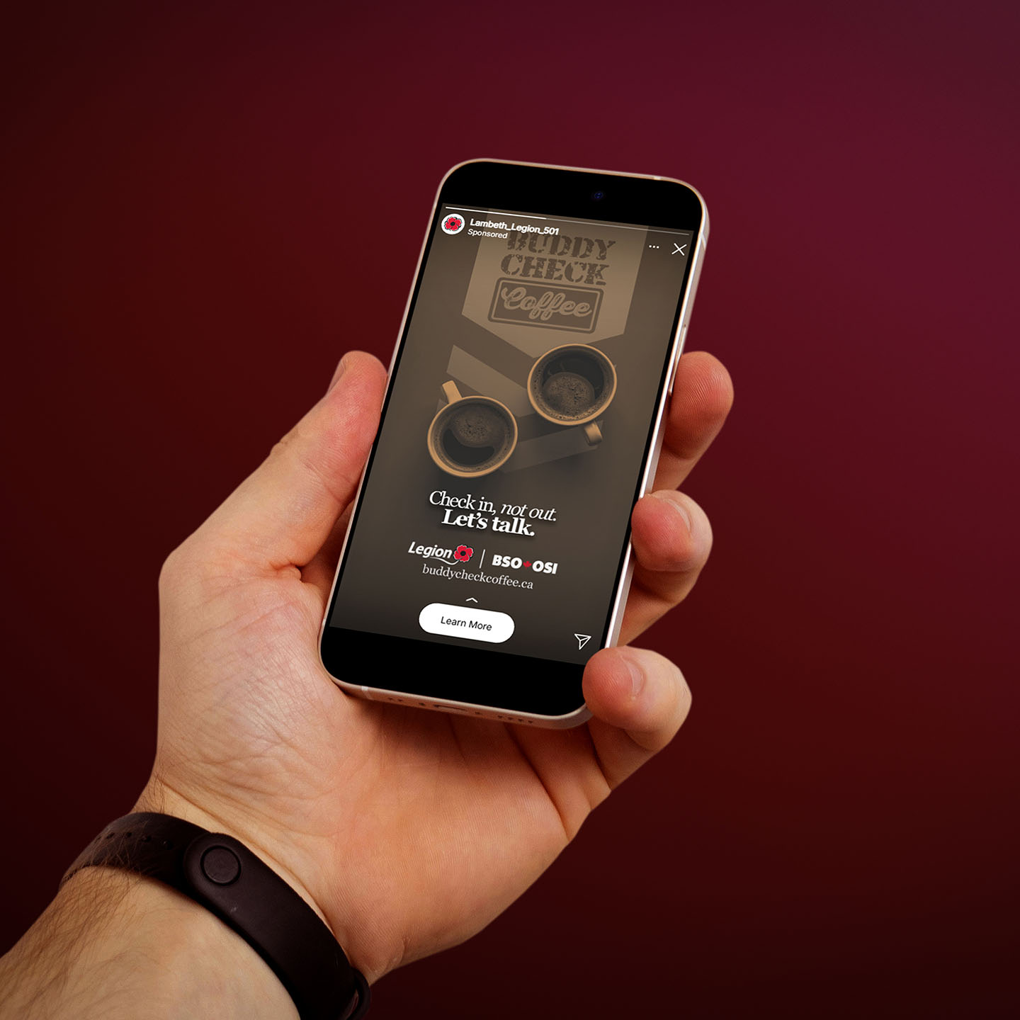 Buddy Check Coffee Instagram mockup