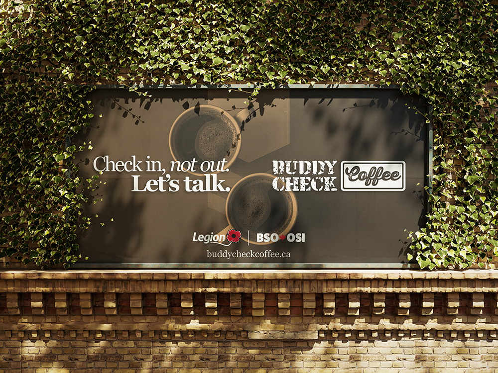 Buddy Check Coffee billboard concept