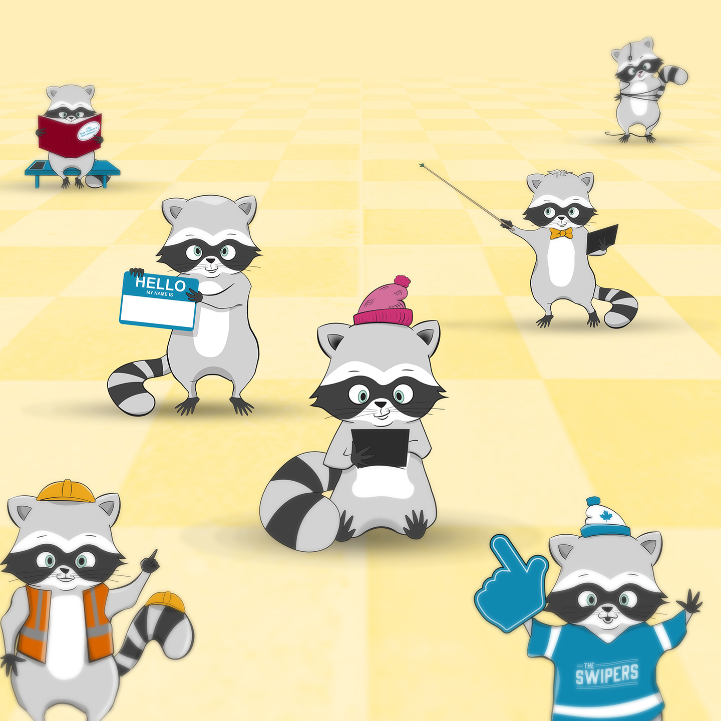 A bunch of raccoons