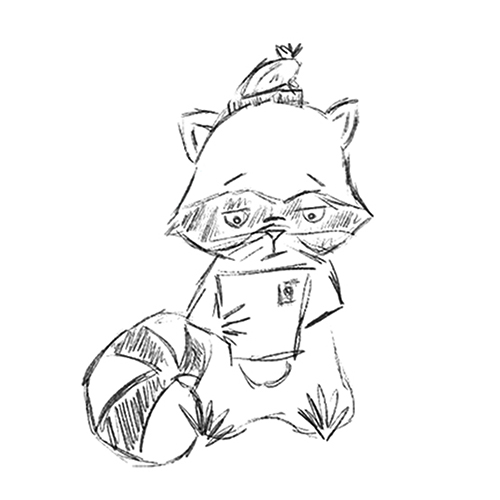 Mascot concept; rough pencil sketch