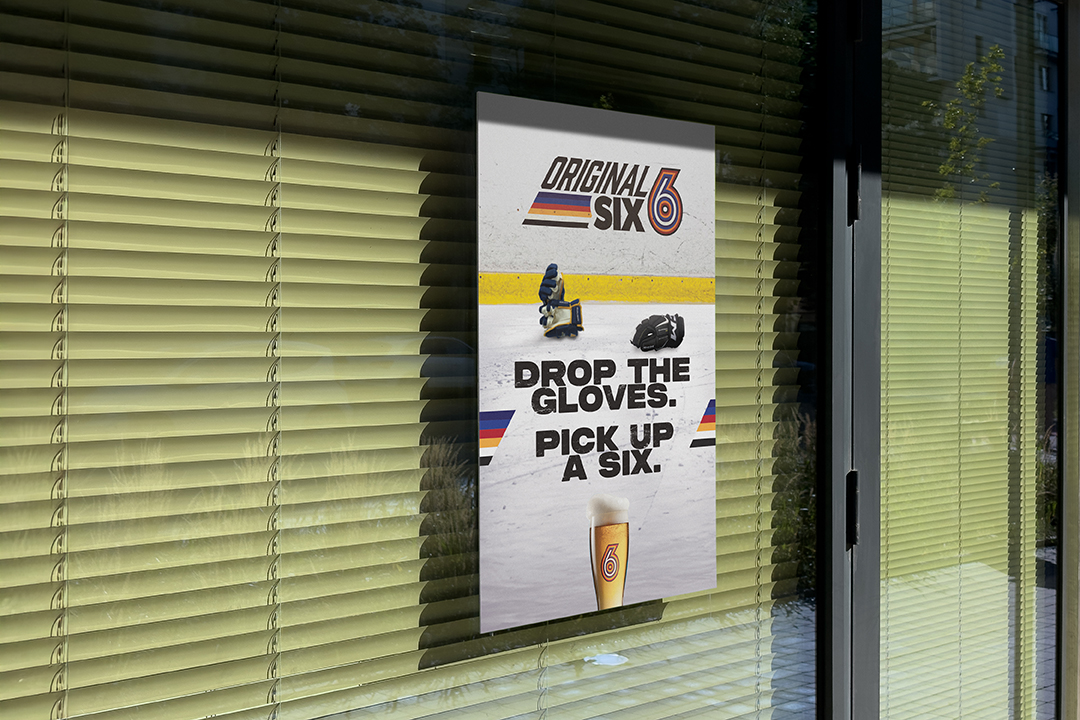 Original Six beer poster mockup
